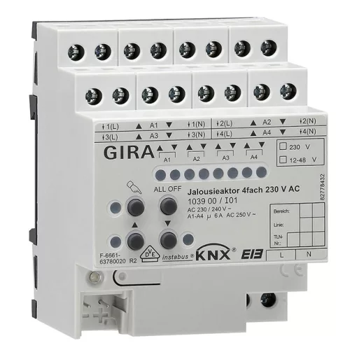 GIRA 103900 KNX redőnyaktor 230 V AC/12-48 V DC | 4-csatornás