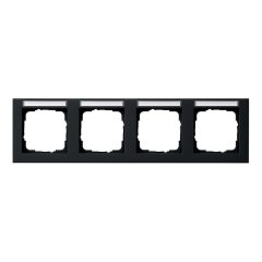   GIRA 109409 desc. Takarókeret E2 | 4-szeres, vízszintes | fekete matt