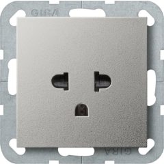   GIRA 2840600 nemzetközi aljzatrendszer 55 | EURO-USA | rozsdamentes acél