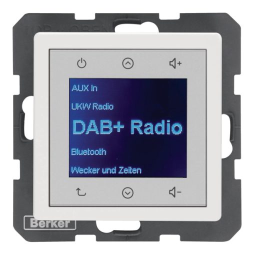 BERKER 30846089 UP Radio Touch Q.1/Q.3 | DAB+, Bluetooth | sarki fehér bársony