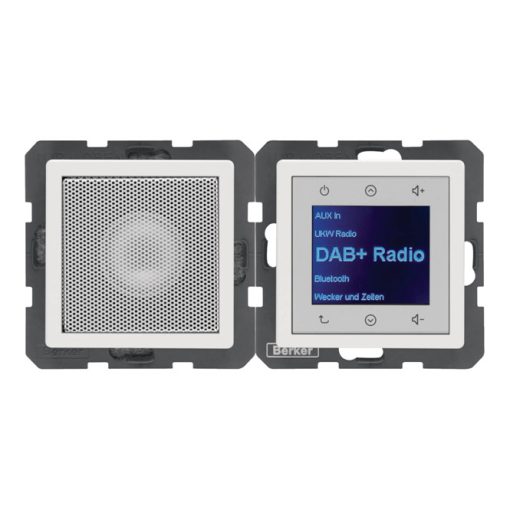 BERKER 30806089 UP rádiókészülék Q.1/Q.3 | DAB+, Mono, Bluetooth | sarki fehér bársony