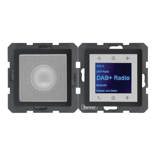 BERKER 30806086 UP rádiókészülék Q.1/Q.3 | DAB+, Mono, Bluetooth | antracit bársony