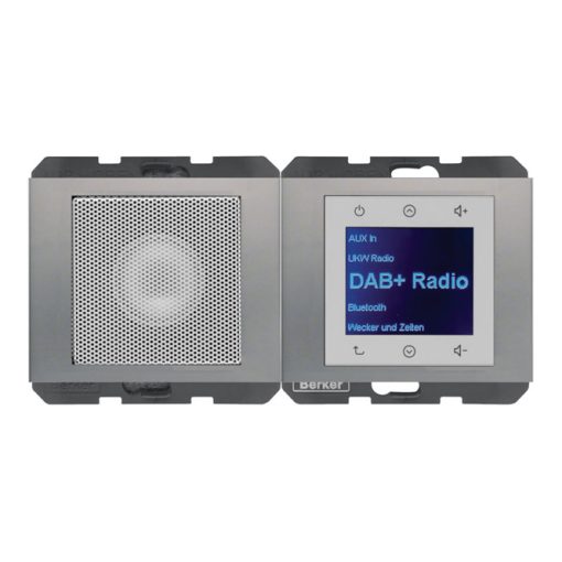 BERKER 30807004 UP rádiókészülék K.1/K.5 | DAB+, Mono, Bluetooth | rozsdamentes acél