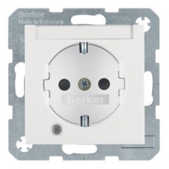   BERKER 41101909 SCHUKO aljzat S/B | Jelzőlámpa | poláris fehér matt