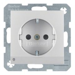   BERKER 41091404 SCHUKO aljzat S/B | Tájoló fény | matt alumínium