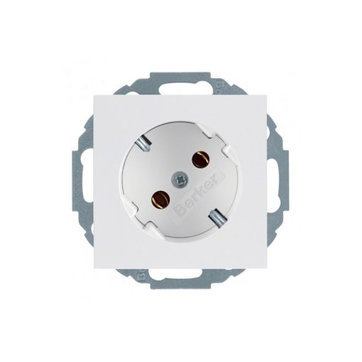 BERKER 47271909 SCHUKO aljzat S/B | 45°-kal elforgatva | poláris fehér matt