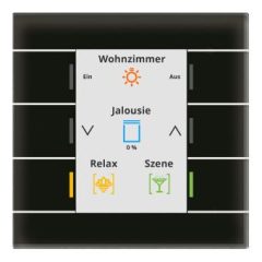   MDT BE-GT2TS.02S KNX üveggomb II Smart | Hőmérséklet érzékelő | üveg fekete/fekete