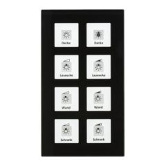   MDT BE-GT08S.01 KNX üveggomb Plusz | 8-szoros | üveg fekete