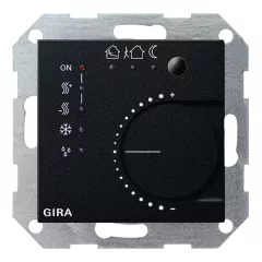   GIRA 2100005 KNX folyamatos szabályozó System 55 | 4-csatornás, nyomógomb interfésszel | fekete matt