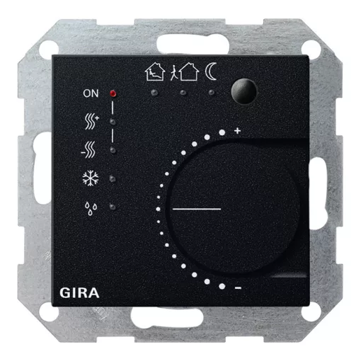 GIRA 2100005 KNX folyamatos szabályozó System 55 | 4-csatornás, nyomógomb interfésszel | fekete matt