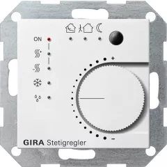   GIRA 210027 KNX folyamatos szabályozó System 55 | 4-csatornás, nyomógomb interfésszel | fehér selyemmatt