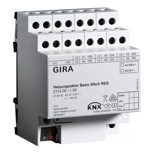 GIRA 211400 KNX fűtésaktor | 6-csatornás