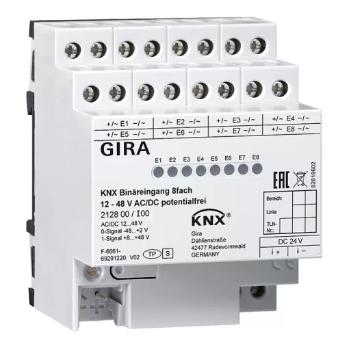 GIRA 212800 KNX bináris bemenet 12-48 V | 8-csatornás