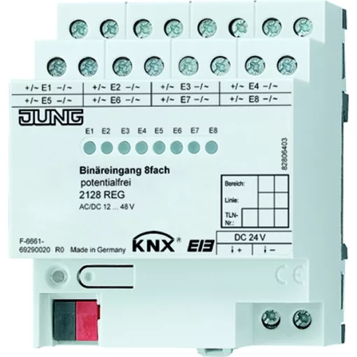 JUNG 2128REG KNX bináris bemenet | 8-csatornás