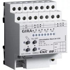 GIRA 215400 KNX redőnyaktor 24 V DC | 4-csatornás