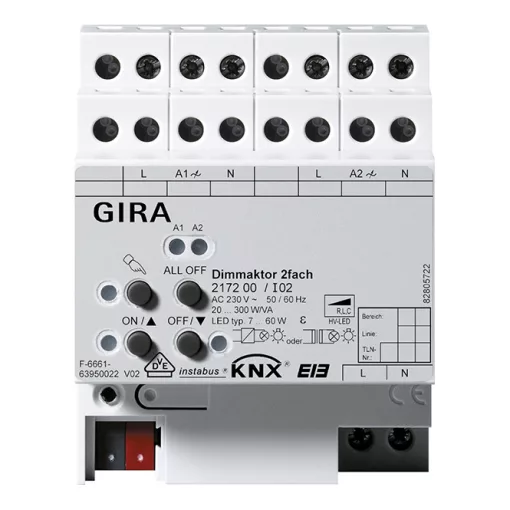 GIRA 217200 KNX dimmaktor REG | 2-csatornás