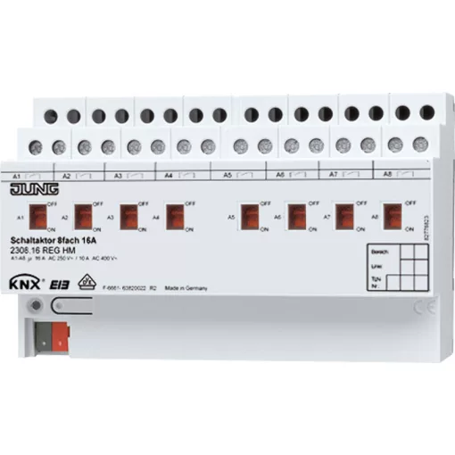 JUNG 2308.16REGHM KNX kapcsolóaktor | 8 kimenetes