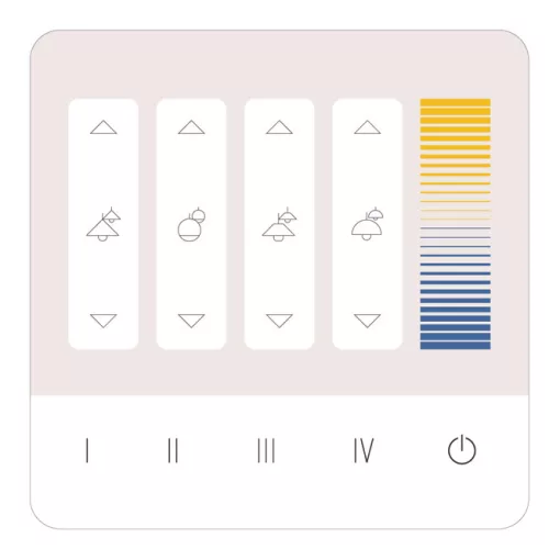 LUNATONE 24035410-G05A DALI-2 érintőpanel | 4 jelenet, 4 csoport, TW (dimmer gombok)