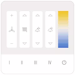   LUNATONE 24035410-G08A DALI-2 érintőpanel | 4 jelenet, 2 csoport (dimmer gombok, szellőztetés, redőny)
