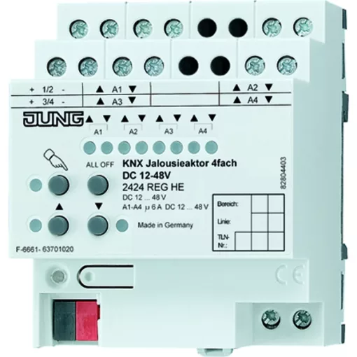 JUNG 2424REGHE KNX redőnyaktor DC | 4-csatornás