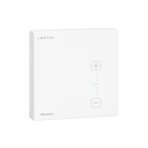 MÜLLER GS 31.40 mod Modbus szobahőmérséklet-érzékelő | Higrosztát kézi hőmérséklet-beállítással | stúdiófehér | 80x80 mm