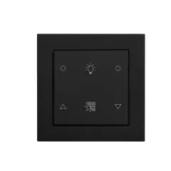   MÜLLER TS 57.11 knx4 RAL 9005 tiefschwarz KNX tapintásérzékelő | 2 x világítás, 2 x redőny | tiefschwarz | 55x55 mm