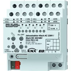   JUNG 2504REGHE KNX kombinált redőnyaktor AC/DC | 4-csatornás