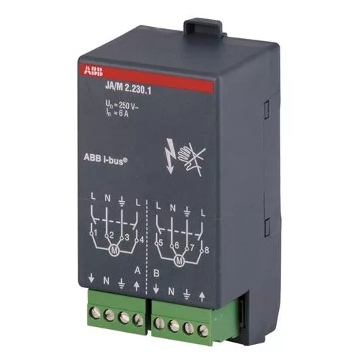ABB JA/M2.230.1 KNX redőnyaktor modul szobavezérlőhöz | 2-csatornás, 230 V AC