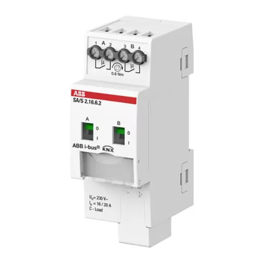 ABB SA/S2.16.6.2 KNX kapcsolóaktor áramfelismeréssel 16 A | 2 kimenetes