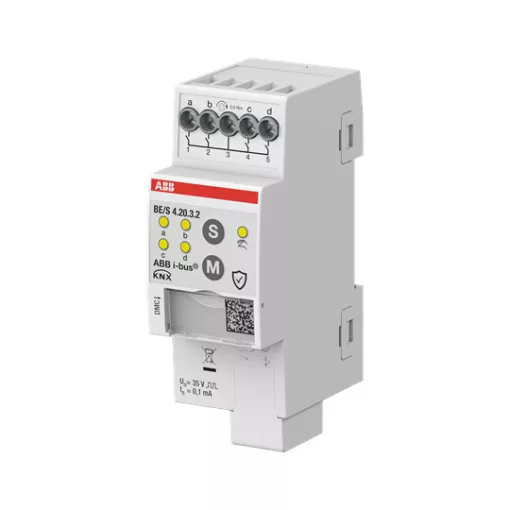 ABB BE/S4.20.3.2 KNX bináris bemenet potenciálmentes | 4-csatornás, érintkező-lekérdezés, manuális, DIN sínre