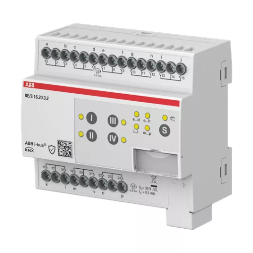 ABB BE/S16.20.3.2 KNX bináris bemenet potenciálmentes | 16-csatornás, kontaktus-lekérdezés, manuális, DIN sínre