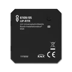   BUSCH-JAEGER 6109/05 KNX szobahőmérséklet-szabályozó UP | 5-csatornás, fűtés-/hűtésüzem, univerzális bemenet