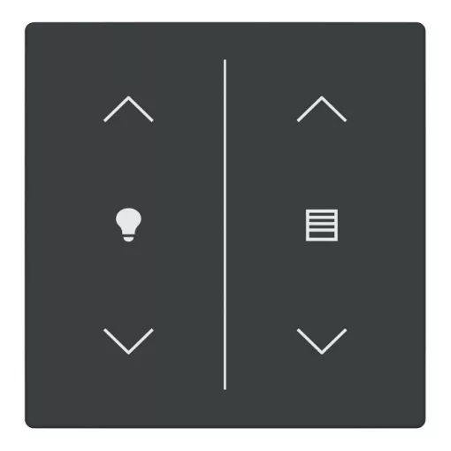 BUSCH-JAEGER LFDW/A.2.63.11-81 Billentyű Keypad future-höz | 2-fold, nyilak, fény balra, redőny jobbra | antracit