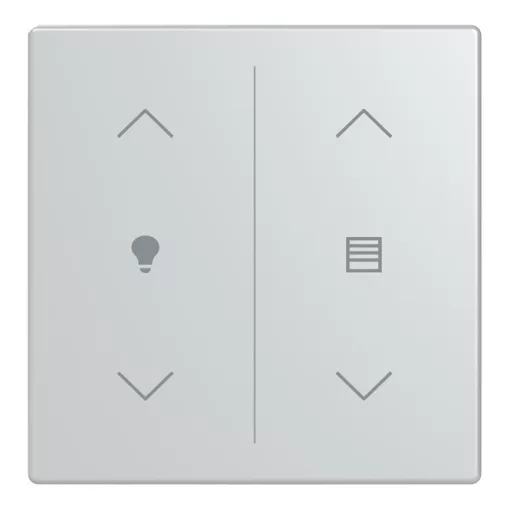 BUSCH-JAEGER LFDW/A.2.63.11-83 Billentyű Keypad future-höz | 2-csatornás, nyilak, fény balra, redőny jobbra | alumíniumezüst