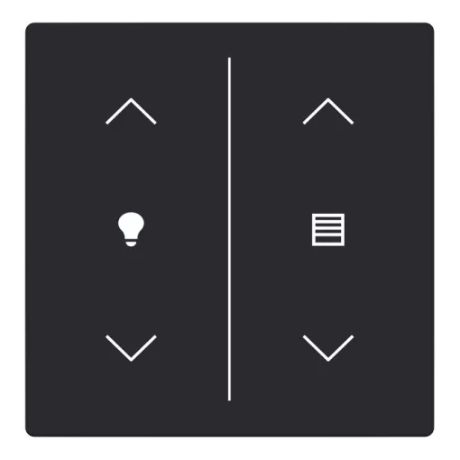 BUSCH-JAEGER LFDW/A.2.63.11-885 Billentyű Keypad future-höz | 2-féle, nyilak, fény bal, redőny jobb | matt fekete