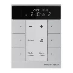   BUSCH-JAEGER SBC-F-6.0.11-83 f@h-Tastsensor tenton | 6-csatornás, RTR, VOC, páratartalom | alumíniumezüst