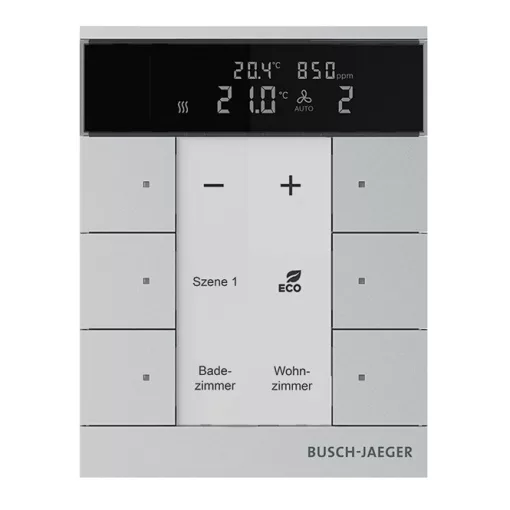 BUSCH-JAEGER SBC-F-6.0.11-83 f@h-Tastsensor tenton | 6-csatornás, RTR, VOC, páratartalom | alumíniumezüst