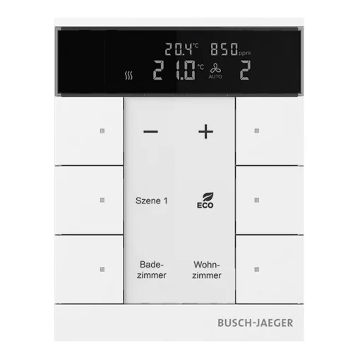 BUSCH-JAEGER SBC-F-6.0.11-884 f@h tapintásérzékelő tenton | 6-csatornás, RTR, VOC, páratartalom | stúdiófehér matt