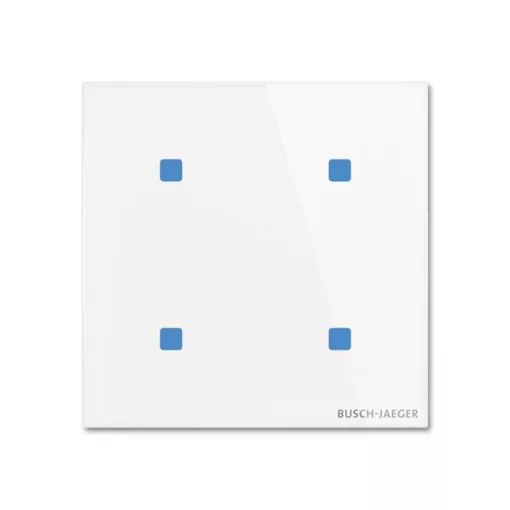 BUSCH-JAEGER TB/U4.4.11-CG KNX tapintásérzékelő Standard tacteo | 4-csatornás | fehér üveg | 86x86 mm