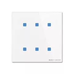   BUSCH-JAEGER TB/U6.4.11-CG KNX tapintásérzékelő Standard tacteo | 6-csatornás, vízszintes | üveg fehér | 86x86 mm