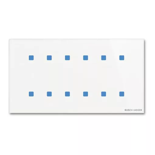 BUSCH-JAEGER TB/U12.8.11-CG KNX tapintásérzékelő Standard tacteo | 12-csatornás, vízszintes | fehér üveg | 86x157 mm