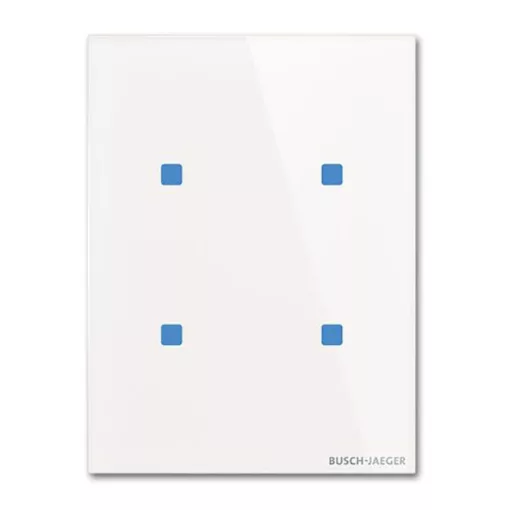 BUSCH-JAEGER TB/U4.7.11-CG KNX tapintásérzékelő Standard tacteo | 4-csatornás, függőleges | fehér üveg | 115x86 mm