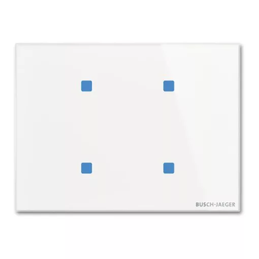 BUSCH-JAEGER TB/U4.8.11-CG KNX tapintásérzékelő Standard tacteo | 4-csatornás, vízszintes | üveg fehér | 86x115 mm