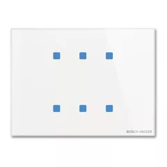   BUSCH-JAEGER TB/U6.8.11-CG KNX tapintásérzékelő Standard tacteo | 6-csatornás, vízszintes | üveg fehér | 115x86 mm