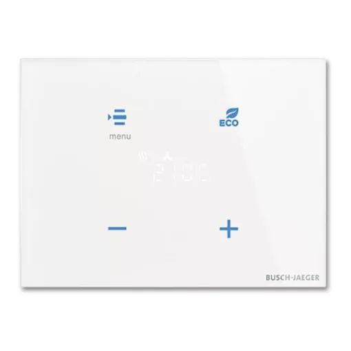 BUSCH-JAEGER TR/U.3.11-CG KNX Touch-RTR Standard tacteo | 4-csatornás, vízszintes | fehér üveg | 86x115 mm