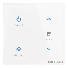   BUSCH-JAEGER TB/U4-CG KNX tapintásérzékelő Premium tacteo | 4-csatornás | üveg fehér | 86x86 mm