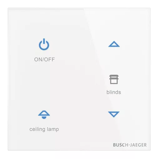 BUSCH-JAEGER TB/U4-CG KNX tapintásérzékelő Premium tacteo | 4-csatornás | üveg fehér | 86x86 mm