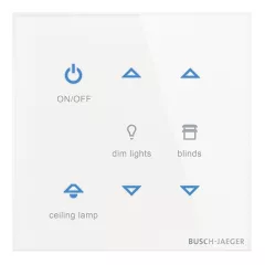   BUSCH-JAEGER TB/U6-CG KNX tapintásérzékelő Premium tacteo | 6-csatornás | üveg fehér | 86x86 mm