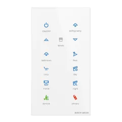   BUSCH-JAEGER TB/U12-CG KNX tapintásérzékelő Premium tacteo | 12-csatornás, függőleges | fehér üveg | 157x86 mm