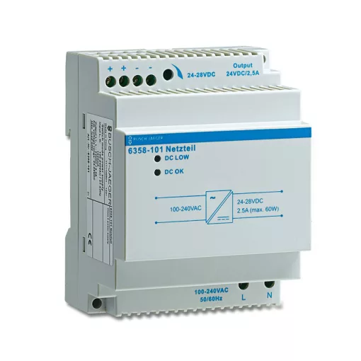 BUSCH-JAEGER 6358-101 tápegység 24 V DIN sínre | 60 W